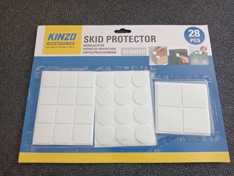 Kinzo Anti-Slip Meubelonderzetters Rubber 28 stuks Meerdere vormen Anti-kras meubels Vloerbescherming Rubber