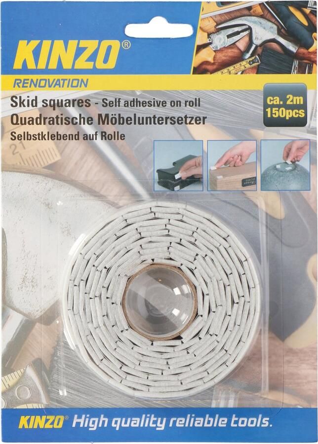 Kinzo Zelfklevend Meubelvilt Wit (Rol 2 Meter) 2cm breed Viltjes Antikras Vilt Zelfklevende Vilt Stoelpoot Beschermers Vloerbeschermers Viltjes Stoelpoten – Bescherm Vilt – Plakvilt Meubelvilt op Rol Meubels Zelfklevende Anti-Slip