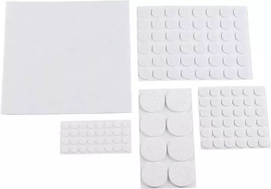 Kinzo Meubelvilt 375x stuks zelfklevende kras bescherming voor uw meubels witte kleur