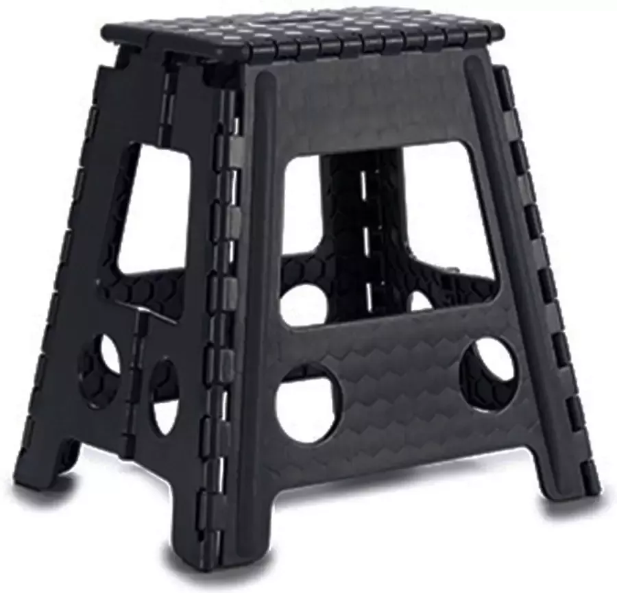 Kipit Inklapbaar keukenkrukje opstapjes zwart 40 x 32 cm Keuken badkamer slaapkamer krukjes