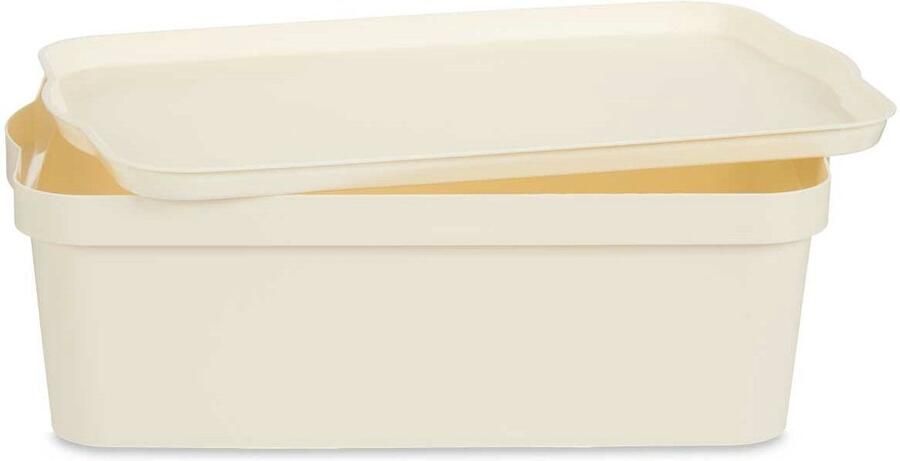 Kipit Opbergbak met Deksel Crème Plastic 14 L 29 5 x 14 3 x 45 cm (12 Stuks)