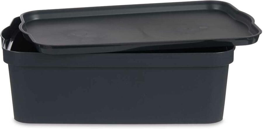 Kipit Opbergbak met Deksel TP595-1 Antraciet Plastic 14 L 29 5 x 14 3 x 45 cm (12 Stuks)