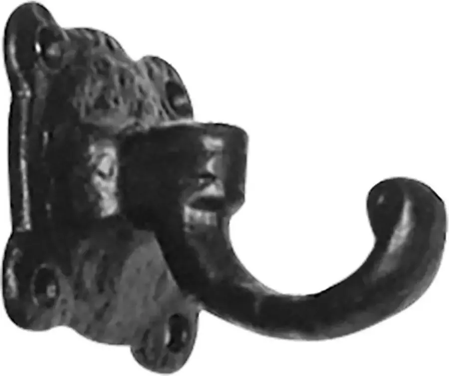 Kirkpatrick Kapstokhaak Smeedijzer zwart Gietijzer Landelijke jashaak 68 mm