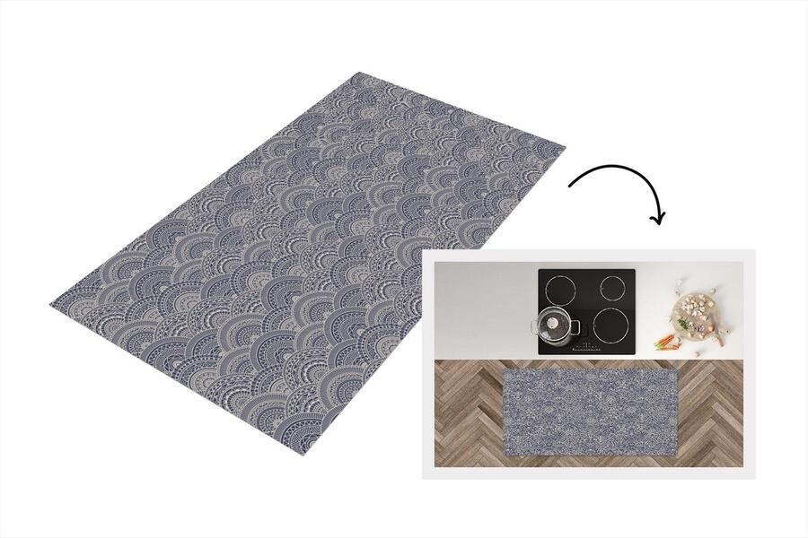 KitchenYeah Keukenloper 120x60 cm Keukenmat vinyl Mandala Patronen Vintage Abstract Japans Keukenmatten loper Keuken vloerkleed tapijt