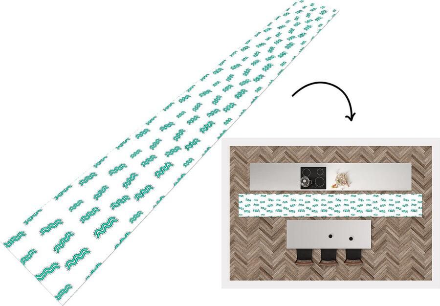 KitchenYeah Keukenloper Keukenmat Aquarius Astrologie Zodiac Design 480x60 cm Keuken vloerkleed