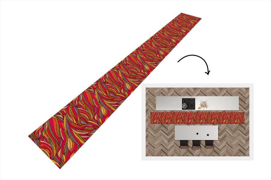 KitchenYeah Keukenloper Keukenmat Bladeren Natuur Patronen 400x50 cm Keuken vloerkleed