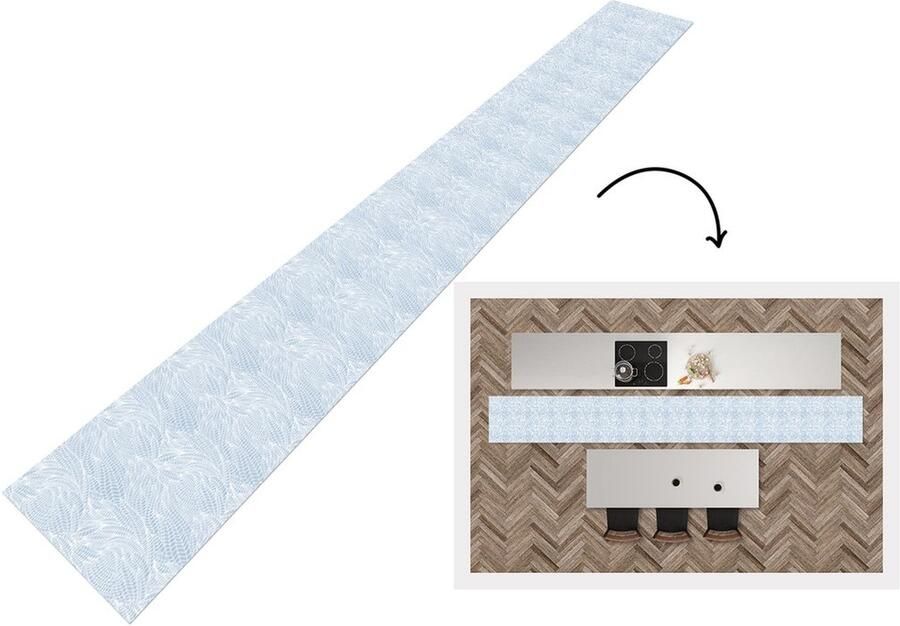 KitchenYeah Keukenloper Keukenmat Bladeren Patronen Winter 480x60 cm Keuken vloerkleed