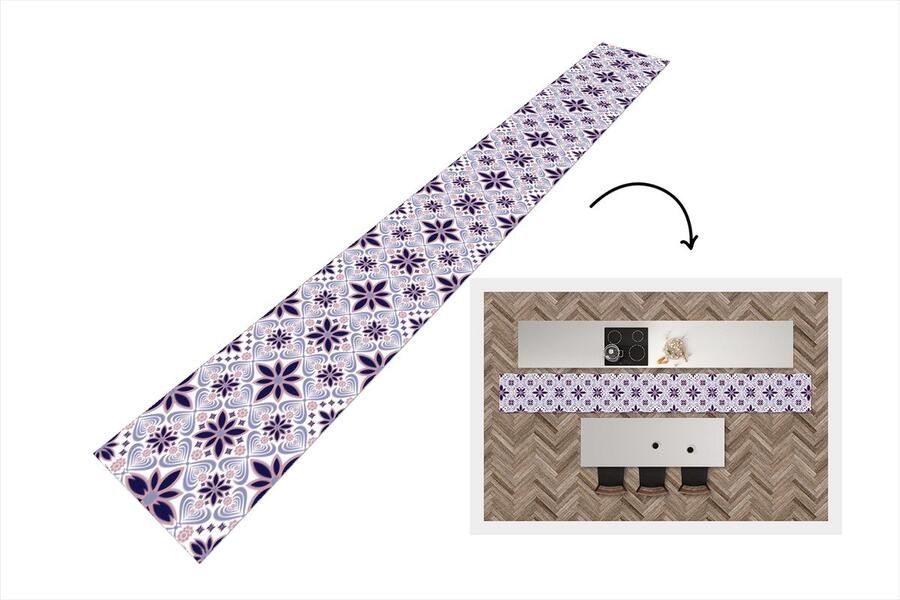 KitchenYeah Keukenloper Keukenmat Bloemen Luxe Design 400x50 cm Keuken vloerkleed