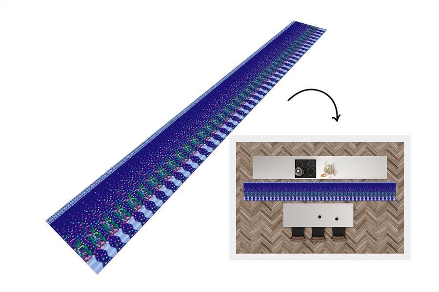 KitchenYeah Keukenloper Keukenmat Bloemen Patronen Lente 400x50 cm Keuken vloerkleed