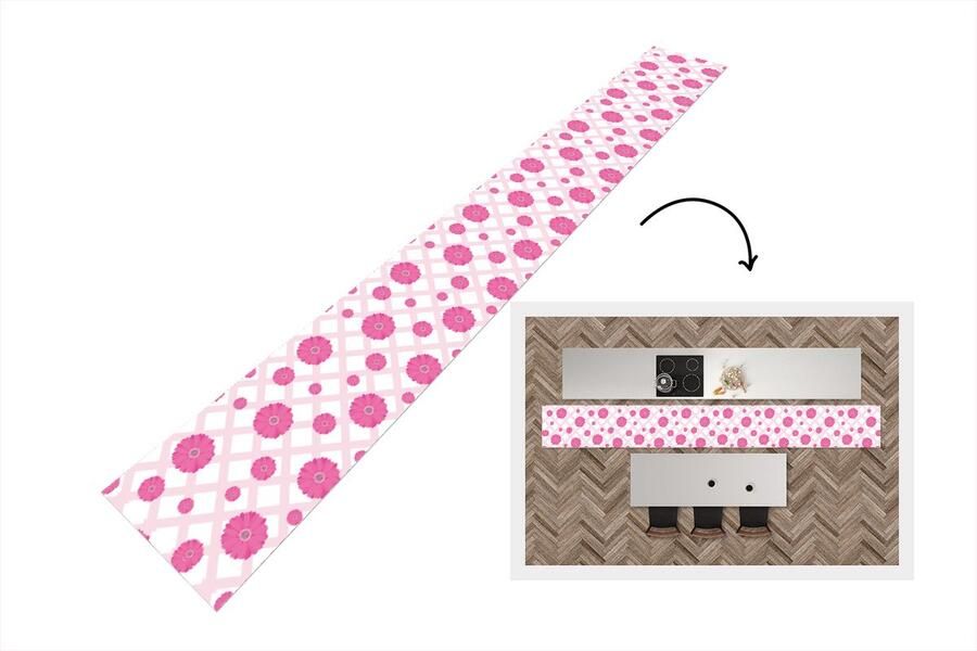 KitchenYeah Keukenloper Keukenmat Bloemen Patronen Pastel 480x60 cm Keuken vloerkleed