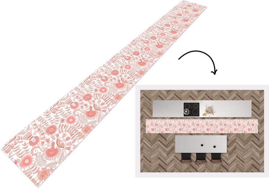 KitchenYeah Keukenloper Keukenmat Bloemen Patronen Pastel 480x60 cm Keuken vloerkleed - Foto 3