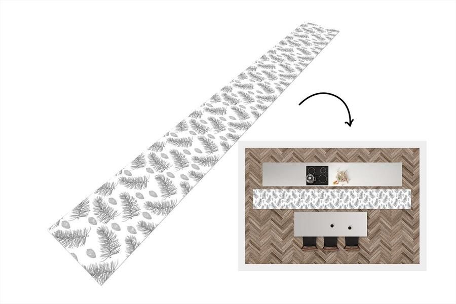 KitchenYeah Keukenloper Keukenmat Dennenappels Kerstmis Patronen Natuur Patronen 480x60 cm Keuken vloerkleed