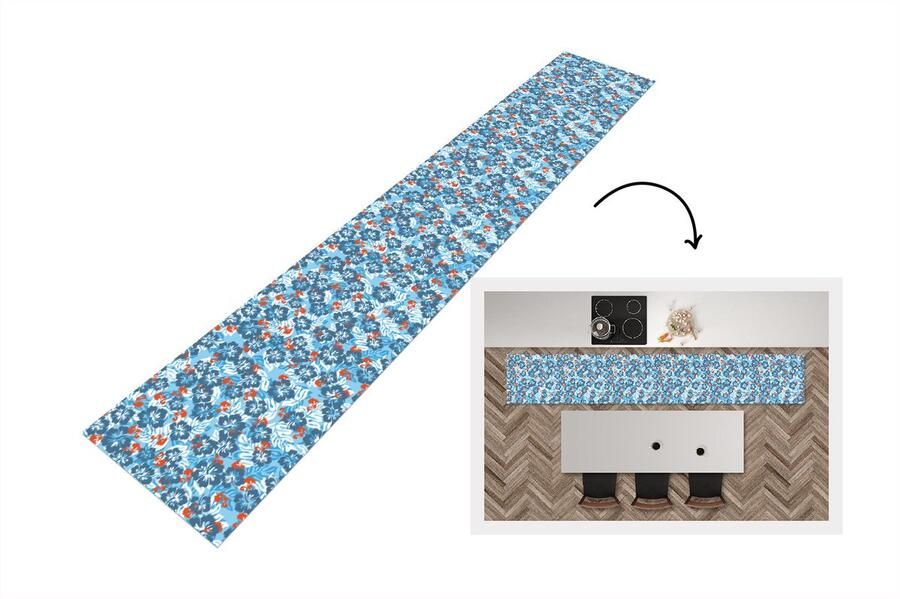 KitchenYeah Keukenloper Keukenmat Hawaii Bloemen Patronen Hibiscus Zomer 360x60 cm Keuken vloerkleed