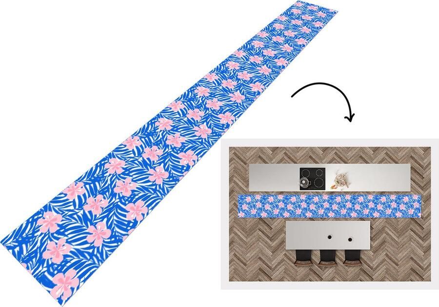 KitchenYeah Keukenloper Keukenmat Hawaii Bloesem Tropisch Patronen 480x60 cm Keuken vloerkleed