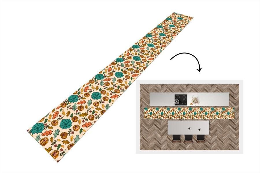 KitchenYeah Keukenloper Keukenmat Herfst Bloemen Patronen 480x60 cm Keuken vloerkleed