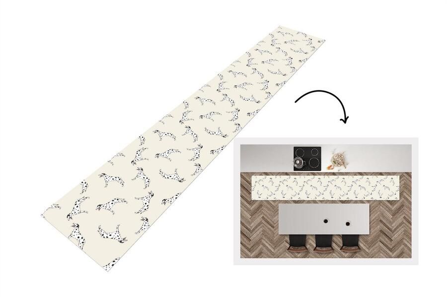 KitchenYeah Keukenloper Keukenmat Hond Dalmatiër Pastel Jongen Design 360x60 cm Keuken vloerkleed