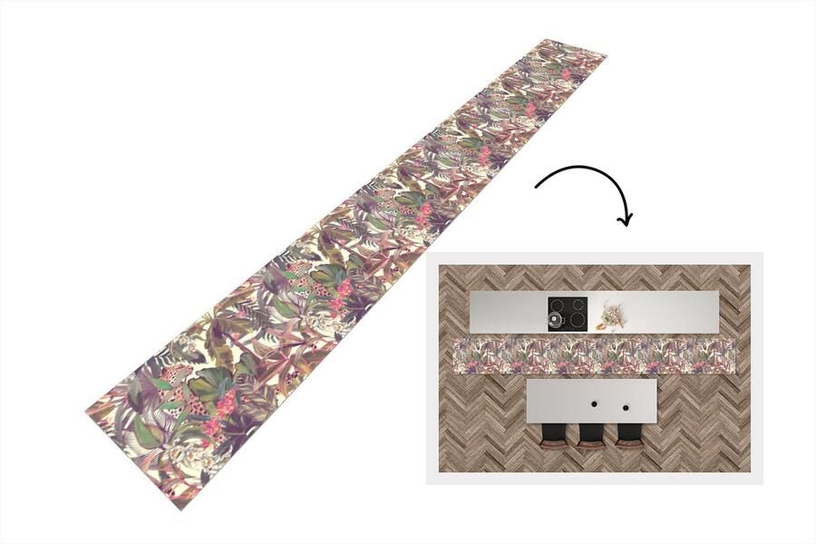 KitchenYeah Keukenloper Keukenmat Jungle Panter Patronen 480x60 cm Keuken vloerkleed