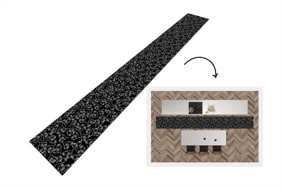 KitchenYeah Keukenloper Keukenmat Meisjes Hart Bloemen Patronen 480x60 cm Keuken vloerkleed