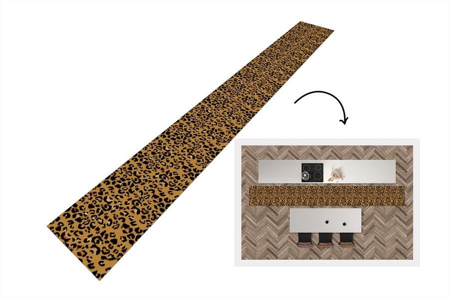 KitchenYeah Keukenloper Keukenmat Panterprint Luxe Patronen 480x60 cm Keuken vloerkleed