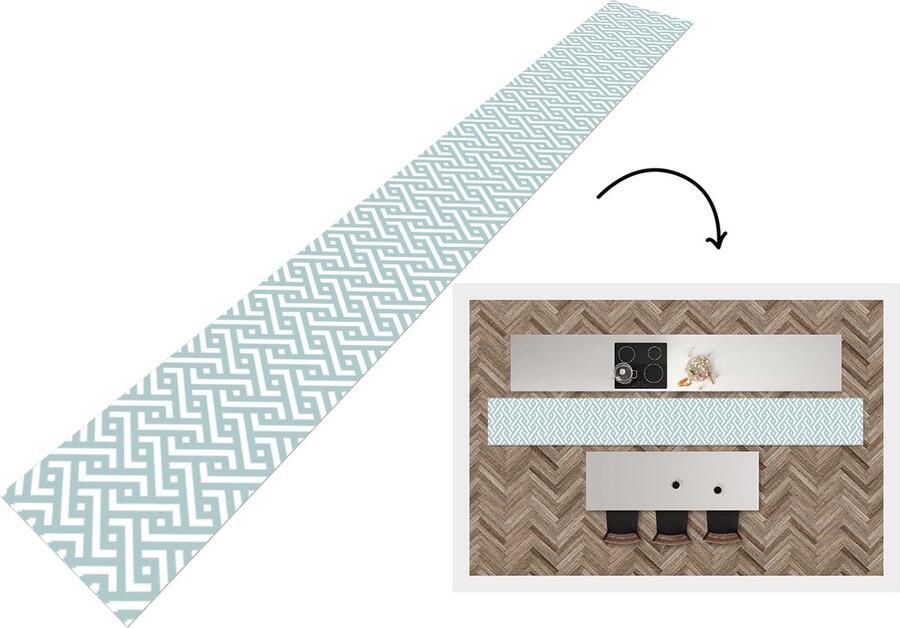 KitchenYeah Keukenloper Keukenmat Patronen Abstract Geometrie 480x60 cm Keuken vloerkleed