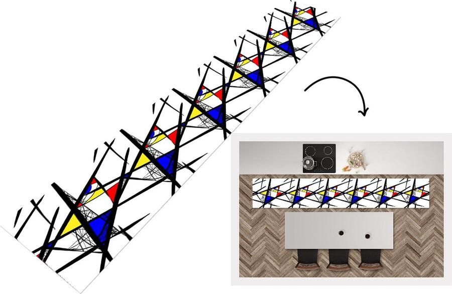 KitchenYeah Keukenloper Keukenmat Patronen Abstract Kunst 360x60 cm Keuken vloerkleed