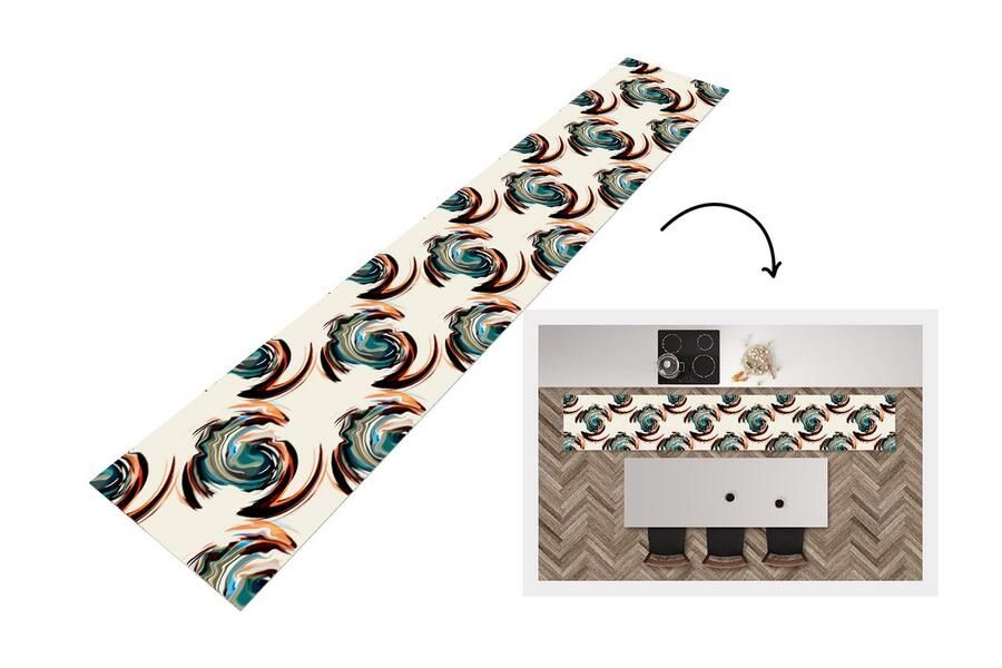 KitchenYeah Keukenloper Keukenmat Patronen Abstract Verf 360x60 cm Keuken vloerkleed
