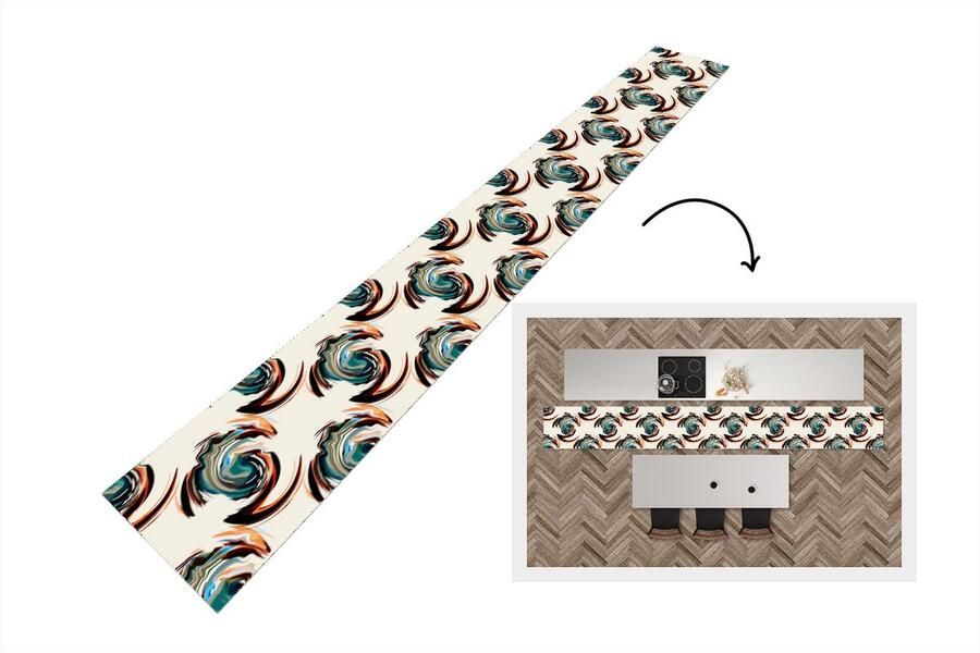 KitchenYeah Keukenloper Keukenmat Patronen Abstract Verf 480x60 cm Keuken vloerkleed