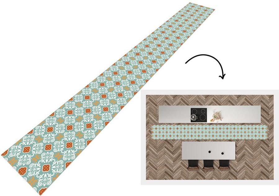 KitchenYeah Keukenloper Keukenmat Patronen Bloemen Abstract 400x50 cm Keuken vloerkleed