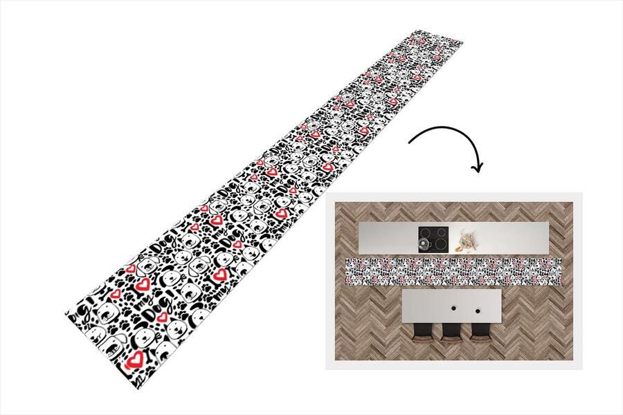 KitchenYeah Keukenloper Keukenmat Patronen Hond Quote 480x60 cm Keuken vloerkleed