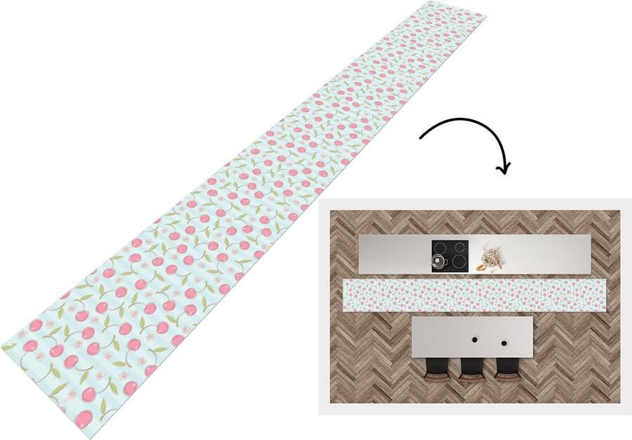 KitchenYeah Keukenloper Keukenmat Patronen Kersen Sakura 480x60 cm Keuken vloerkleed