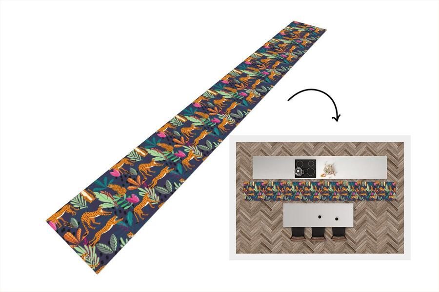 KitchenYeah Keukenloper Keukenmat Patroon Cheetah Jungle 400x50 cm Keuken vloerkleed
