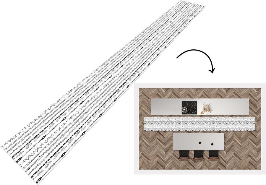 KitchenYeah Keukenloper Keukenmat Patroon Tieners Veren Hart 400x50 cm Keuken vloerkleed