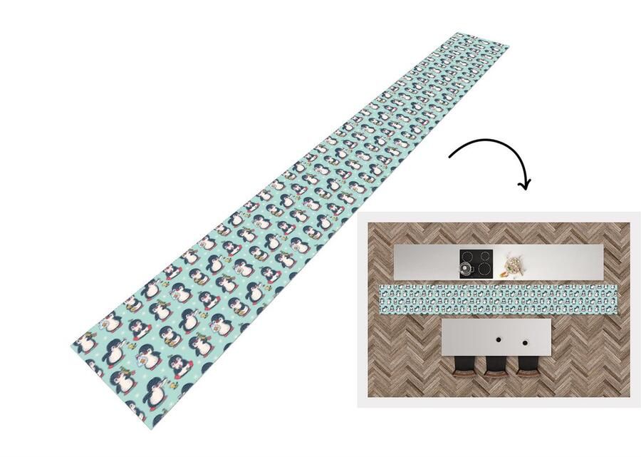 KitchenYeah Keukenloper Keukenmat Dieren Patronen Pinguïn 400x50 cm Keuken vloerkleed