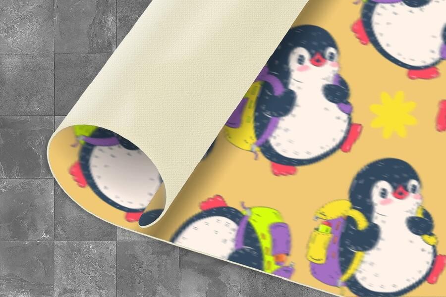 KitchenYeah Keukenloper Keukenmat Rugzak Pinguïn Patronen 360x60 cm Keuken vloerkleed