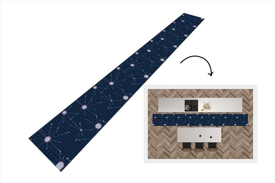 KitchenYeah Keukenloper Keukenmat Ruimte Astronomie Patronen 400x50 cm Keuken vloerkleed
