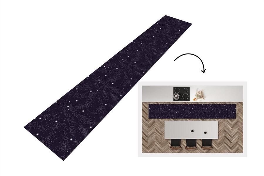 KitchenYeah Keukenloper Keukenmat Ruimte Sterrenhemel Kinderen Design 360x60 cm Keuken vloerkleed
