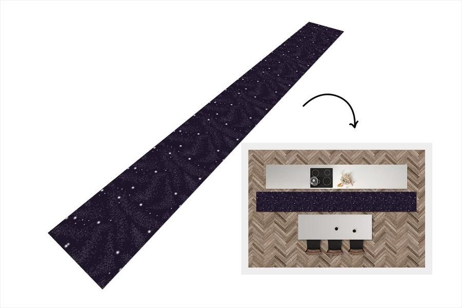 KitchenYeah Keukenloper Keukenmat Ruimte Sterrenhemel Kinderen Design 480x60 cm Keuken vloerkleed