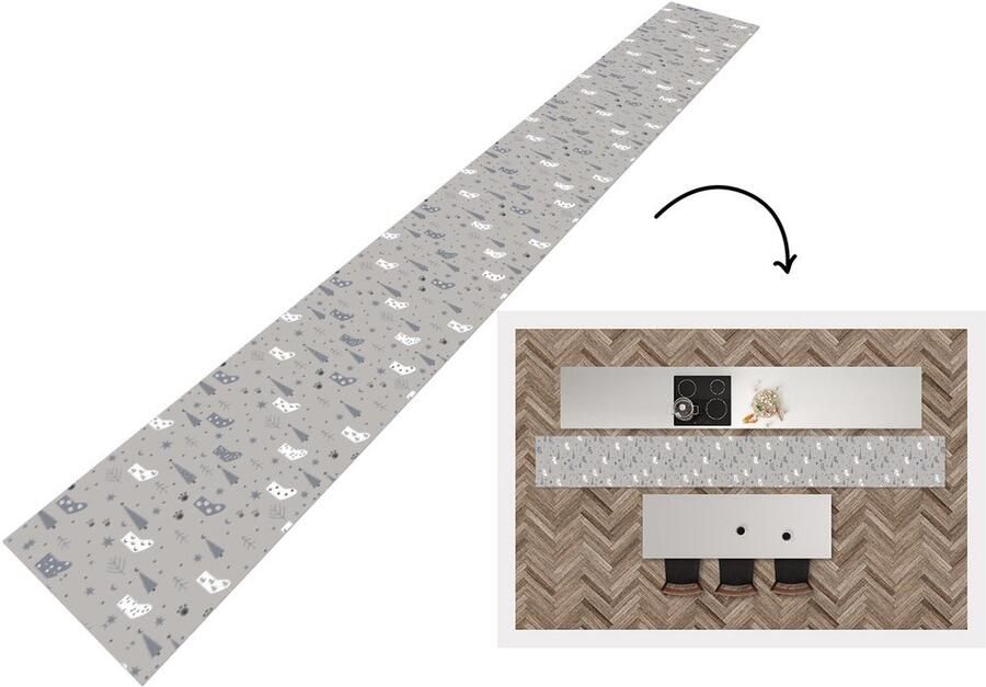 KitchenYeah Keukenloper Keukenmat Sokken Patronen Kerst 480x60 cm Keuken vloerkleed