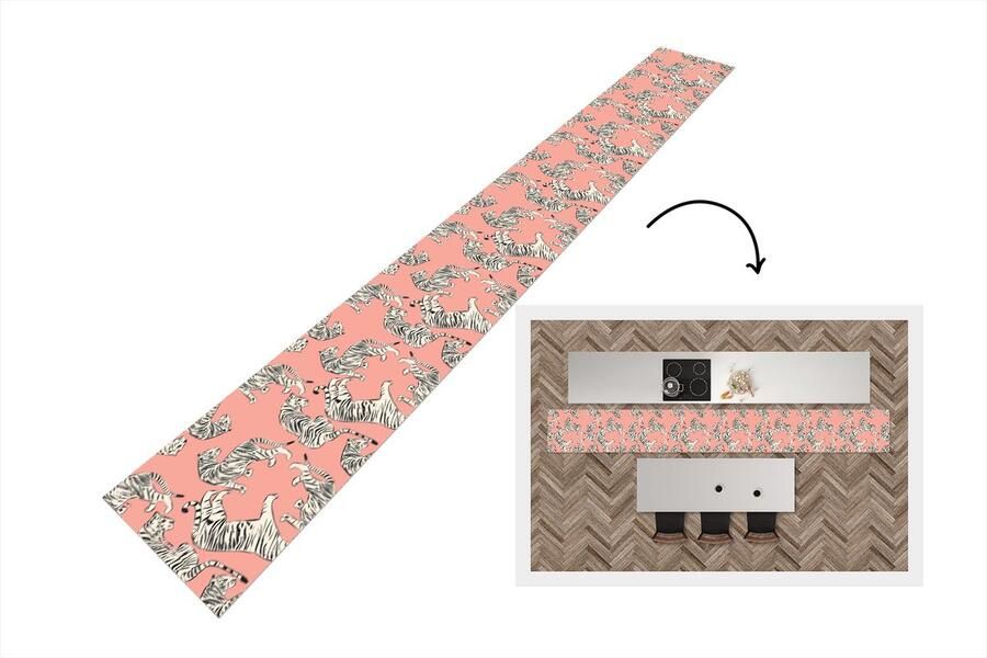 KitchenYeah Keukenloper Keukenmat Tiger Patroon Jungle 480x60 cm Keuken vloerkleed