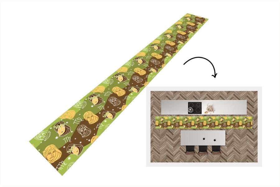 KitchenYeah Keukenloper Keukenmat Virgo Zodiac Patroon 480x60 cm Keuken vloerkleed