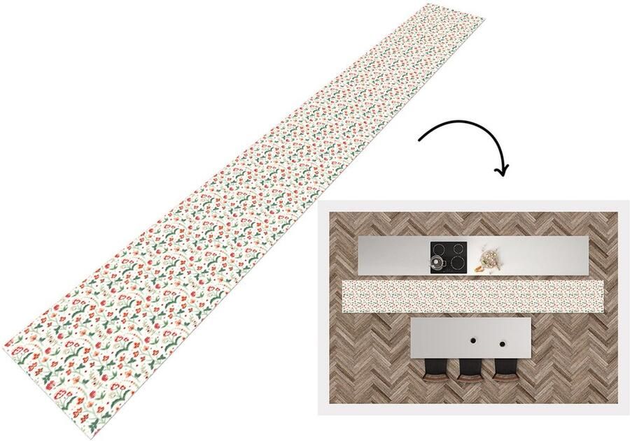 KitchenYeah Keukenloper Keukenmat Zomer Bloemen Patronen 480x60 cm Keuken vloerkleed