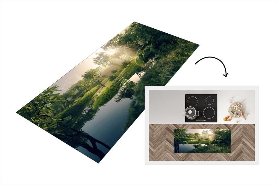 KitchenYeah Keukenloper Loper keuken 3D Bos Bomen 120x50 cm Keukenloper vinyl