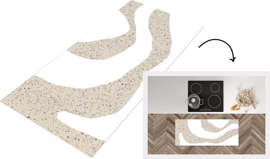 KitchenYeah Keukenloper Loper keuken Abstract Glitter Design 120x50 cm Keukenloper vinyl