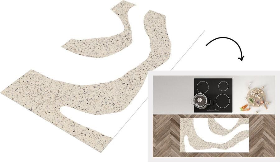 KitchenYeah Keukenloper Loper keuken Abstract Glitter Design 120x60 cm Keukenloper vinyl