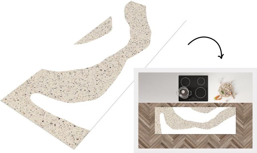 KitchenYeah Keukenloper Loper keuken Abstract Glitter Design 180x60 cm Keukenloper vinyl