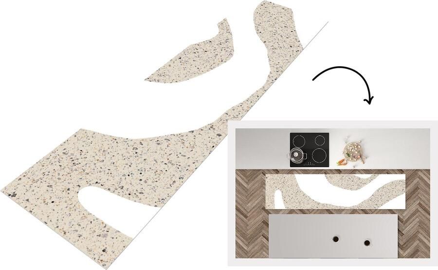 KitchenYeah Keukenloper Loper keuken Abstract Glitter Design 200x50 cm Keukenloper vinyl