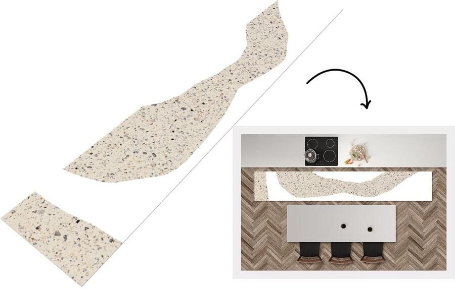 KitchenYeah Keukenloper Loper keuken Abstract Glitter Design 300x50 cm Keukenloper vinyl