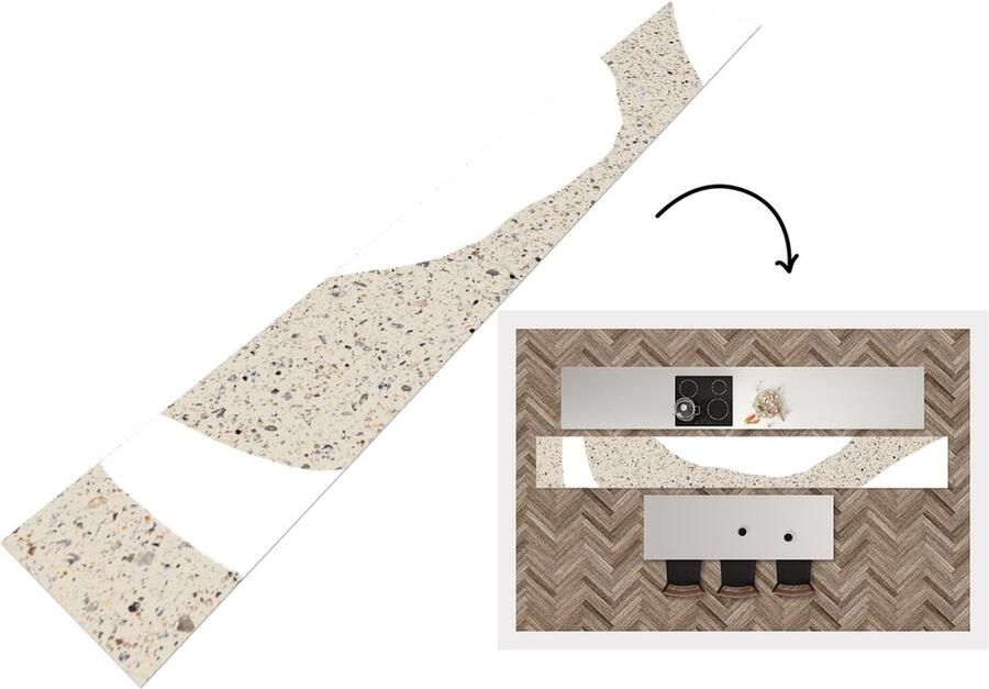 KitchenYeah Keukenloper Loper keuken Abstract Glitter Design 480x60 cm Keukenloper vinyl