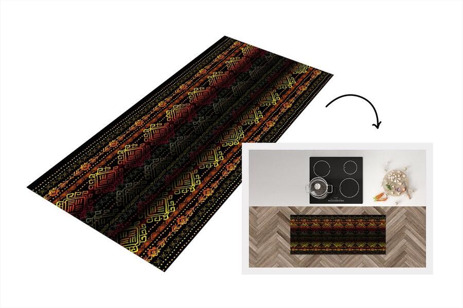 KitchenYeah Keukenloper Loper keuken Afrika Patronen Abstract 120x50 cm Keukenloper vinyl