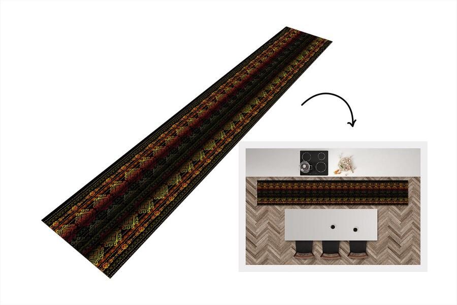 KitchenYeah Keukenloper Keukenmat Afrika Patronen Abstract 360x60 cm Keuken vloerkleed